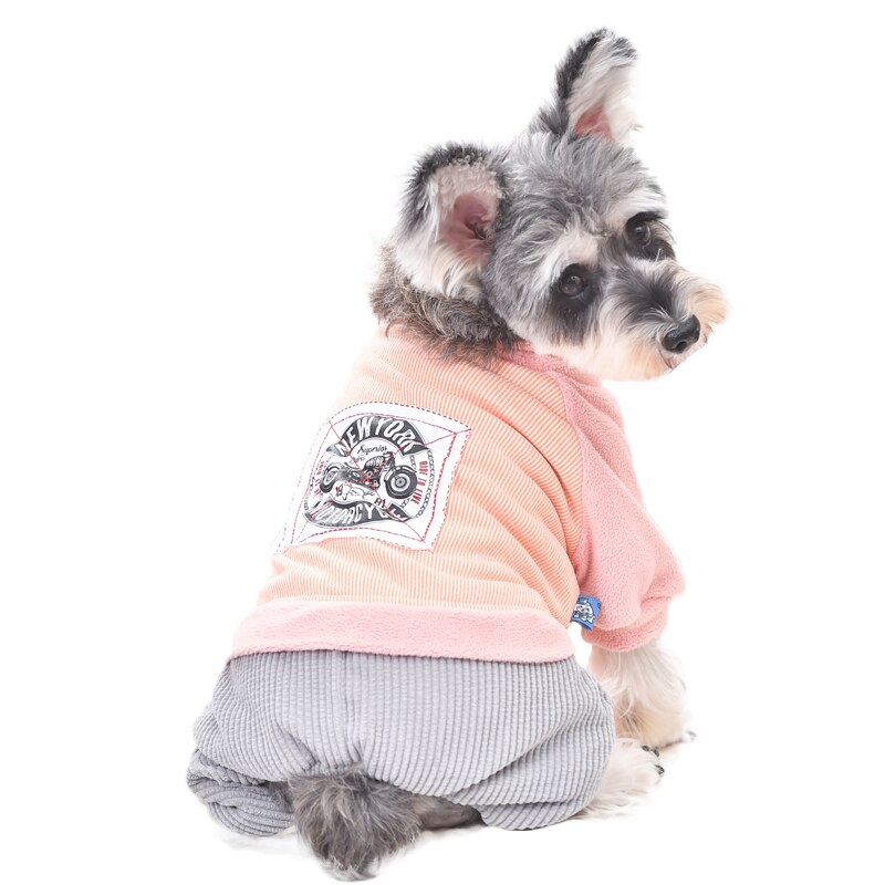 Sports Dog Tracksuit Sweatshirt Pink Blue Colors Four Legs Pet Clothing Apparel Motorcycle Winter Warm Animal Shop Goods