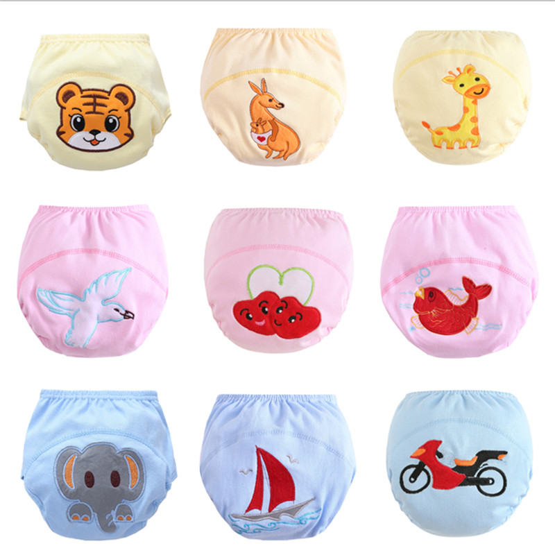 4pc/lot Baby Washable Diapers Underwear/Cotton Breathable Underwer Training Pants 90/100