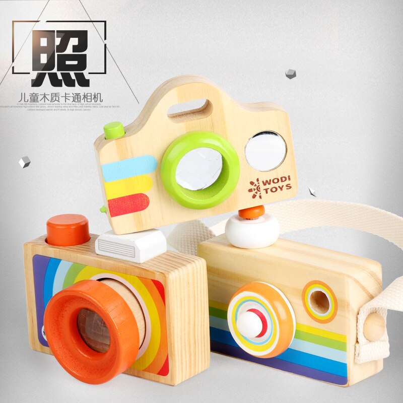 Holz Biene Auge Multi-prisma Kaleidoskop freundlicher Puzzle Früer Lernen Spielzeug Haus Kreative Simulation SLR Kamera Kleinkind Spielzeug