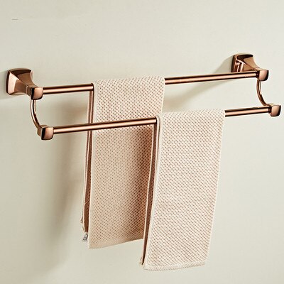 Akcesoria łazienkowe mosiądz różowe złoto kąpieli zestawy sprzętu wieszak na ręczniki, uchwyt na papier uchwyt na szczotkę wc, ręcznik Ranger, haki: double towel bar