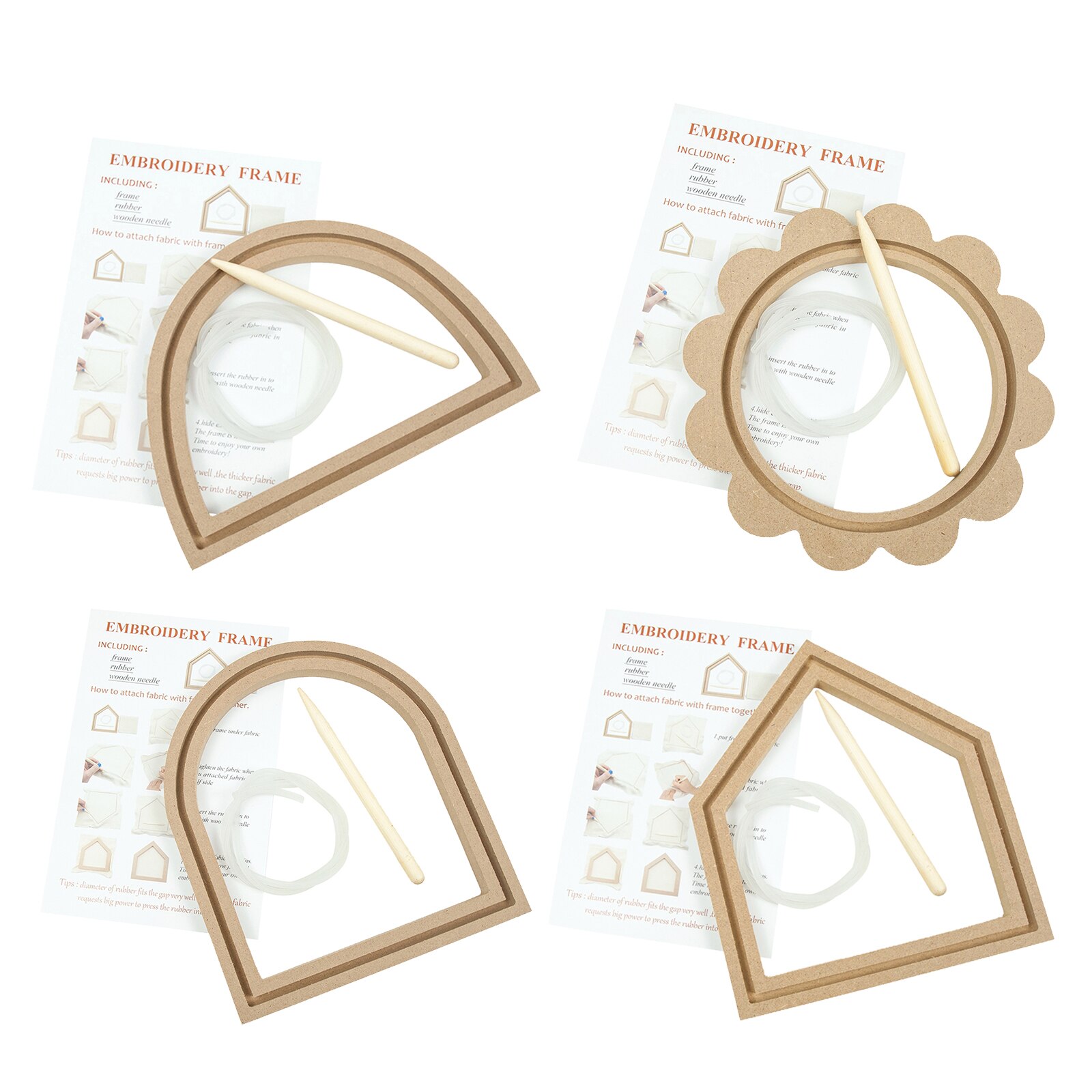 Wooden Embroidery Hoop Frame Sewing Stitching Set Handmade Cross Stitch Hoop Ring Kits for Arts Crafts Christmas