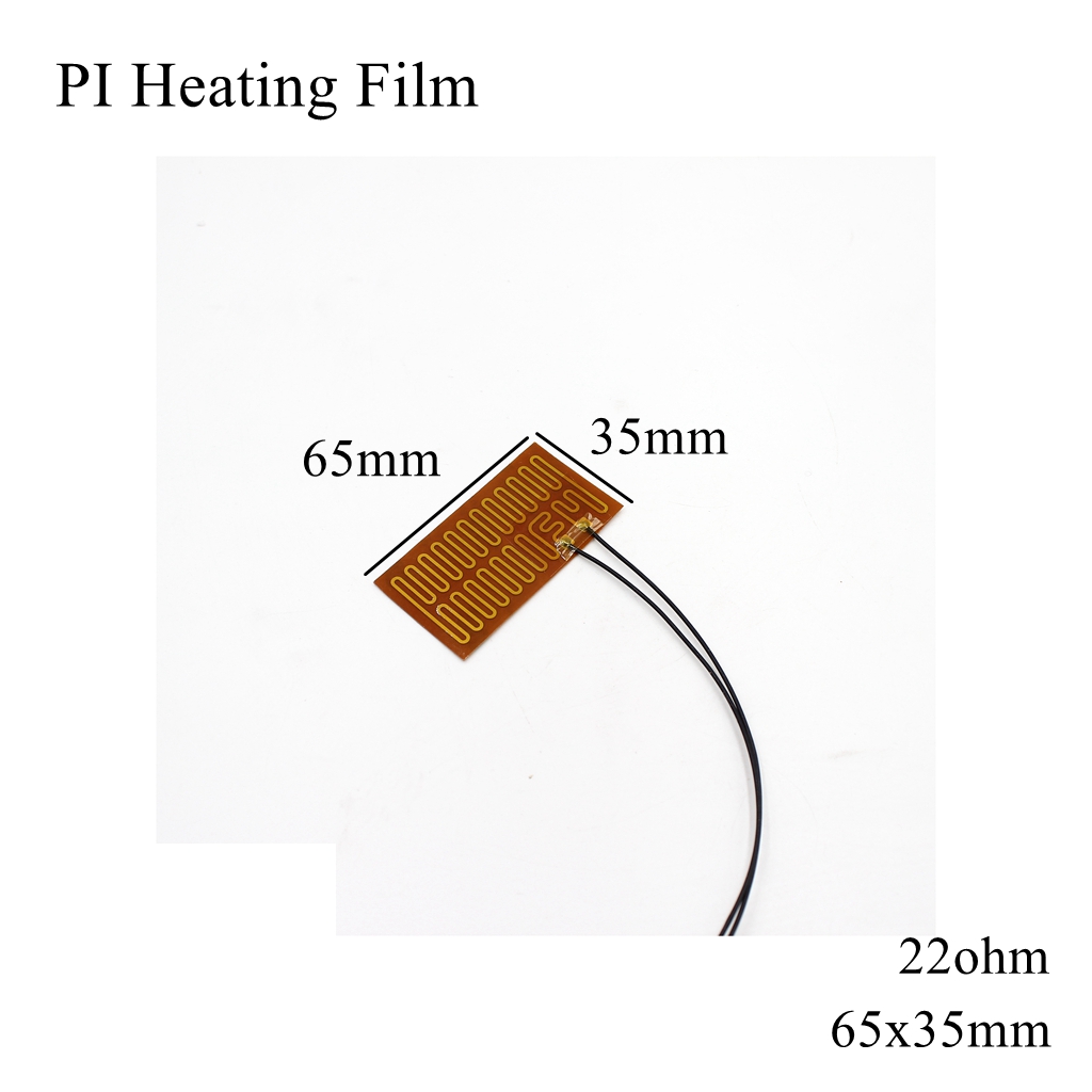 Film chauffant électrique 60x13mm, 5V 12V 24V 110V 220V PI, Film adhésif Polyimide, plaque chauffante électrique, tapis de panneau, feuille de carburant, huile moteur réservoir: 65x35mm