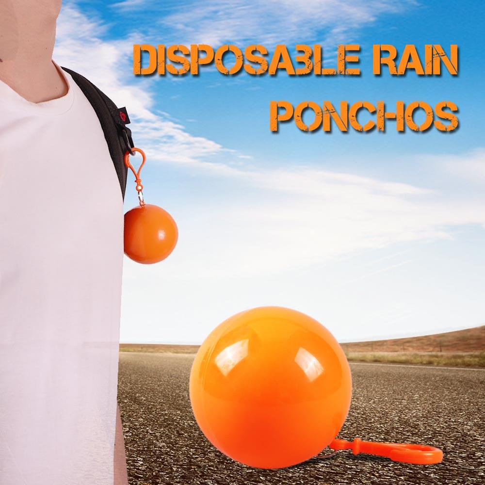 Praktische Draagbare Wegwerp Regenjas Bal Plastic Regenkleding Reizen Emergency Waterdichte Poncho Wegwerp Bal Poncho