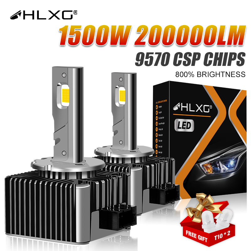 HLXG 1500W D1S D3S LED Headlights HID D2S D4S D5S D8S D1R D2R D3R Turbo LED 200000LM Two-sided CSP 6000K 4300K 8000K Plug&Play