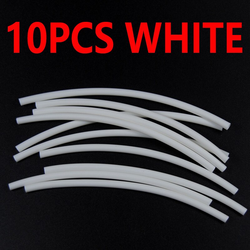 10pcs Carp Fishing Accessories Silicone Rig Tube Heat Shrink Tubes Tubing Heating Shrink Tubing for Carp Chod Rig Fishing Tackle: 10pcs White