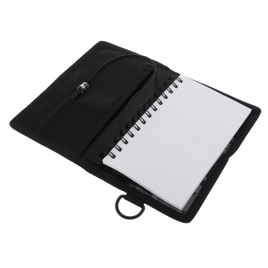 Scuba Diving Writing Board Underwater Slate Gear with Pencil Clip PU Leather & PP Polypropylene Wearing Resistance