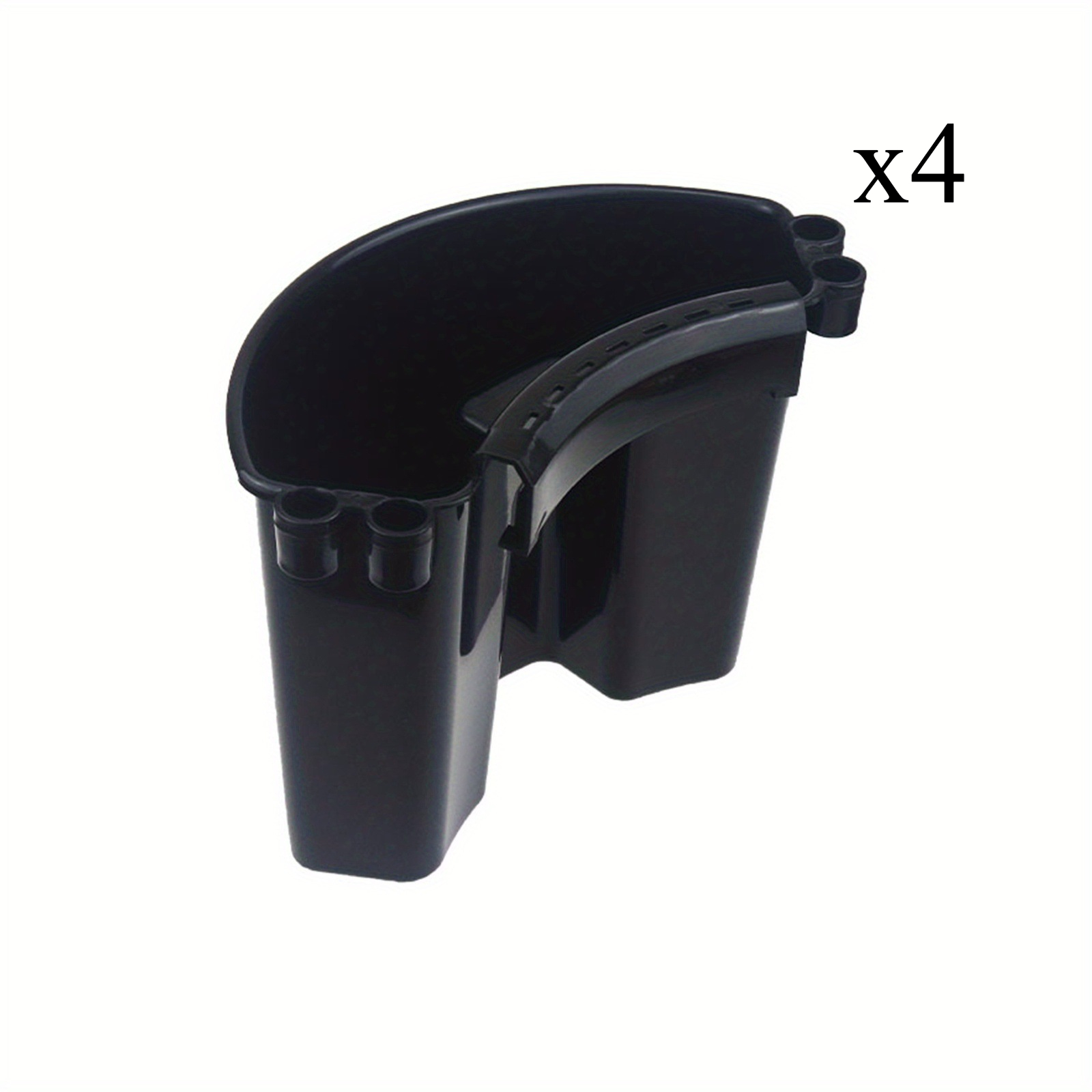 4 stk. bilpleiebøtte, bærbar bilvaskebøtte, multifunksjonell nal, hengende organizer for tilbehør, piknikverktøy, svart: Svart