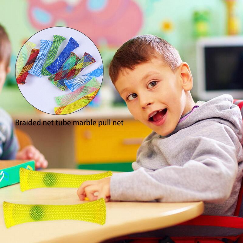 Marble Mesh sensoryczne zabawki typu Fidget kolor tkaniny wycisnąć antystresowy koralik z lękiem terapii Mini autyzm zabawki
