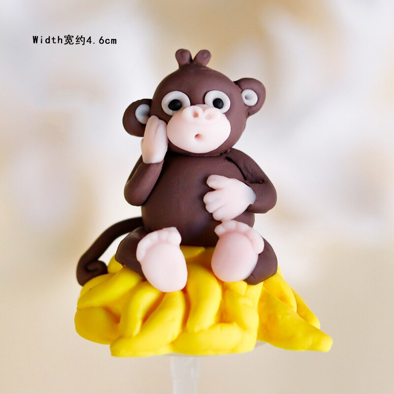 Sika-décoration de gâteau cerf Lion chouette champignons | Décoration de fête d'anniversaire, ours Animal réception pour bébé, fournitures de pâtisserie pour enfant, d'amour de mariage: Monkey