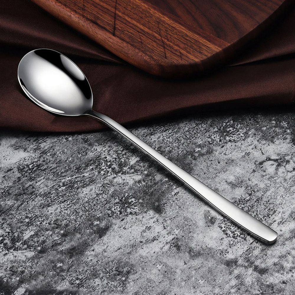 Kitchen Dinner Dish Spoon Large Stainless Steel Buffet Serving Spoon Long Handle Pot Spoon Home Kitchen Essential Tools: 4
