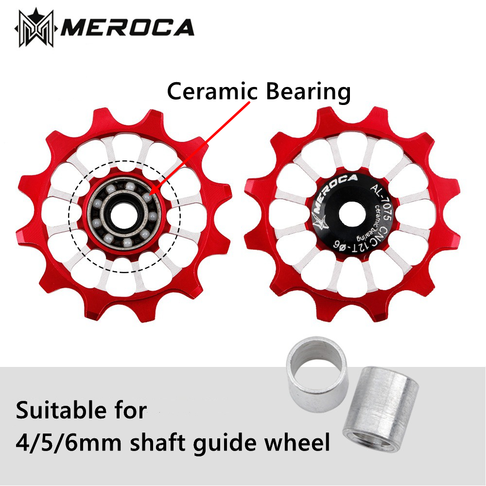 MEROCA 12T MTB Rennrad Schaltwerk Keramik Lagerbier Rolle Breit Schmal Zahn Fahrrad führen Rad Für Shimano Sram