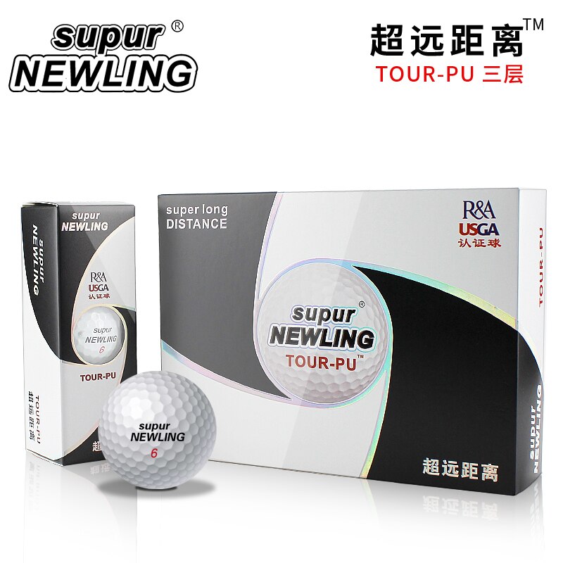 Top Super Lange Afstand Golfbal, Geschenkdoos, supur Newling 2 Lagen 3 Lagen Kleurrijke R & Een Usga Certificering: 3piece Tour PU 12pcs