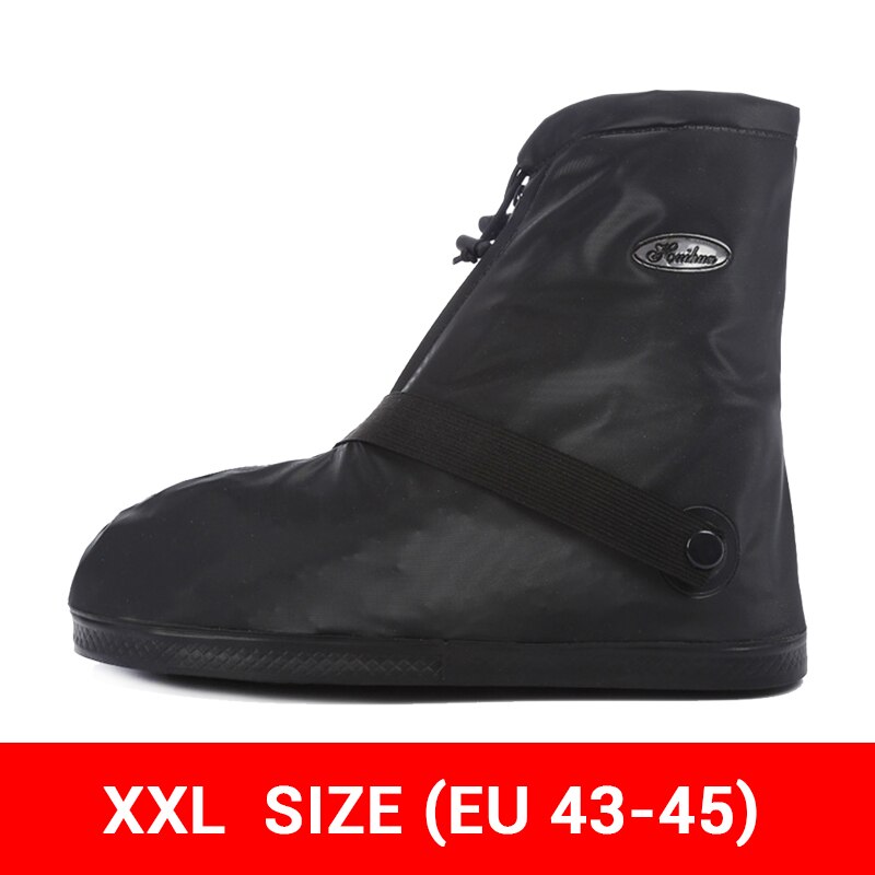 Motorrad Regen Schuhe Abdeckungen Motorrad Stiefel Überschuhe Wasserdichte Fahrrad Radfahren Biker Rutschfeste Regendicht Moto Stiefel Reusable: H-188-XXL-Black