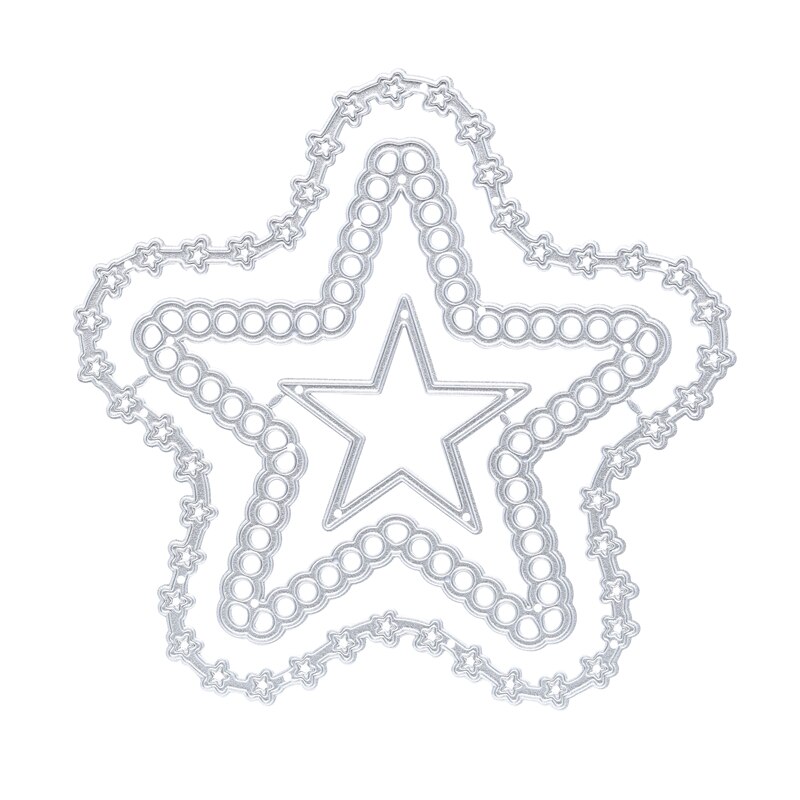 Kokorosa Metal Cutting Dies Nested Round Star Frame Stencils for Scrapbooking DIY Photo Album Paper Card Decor Craft Embossing