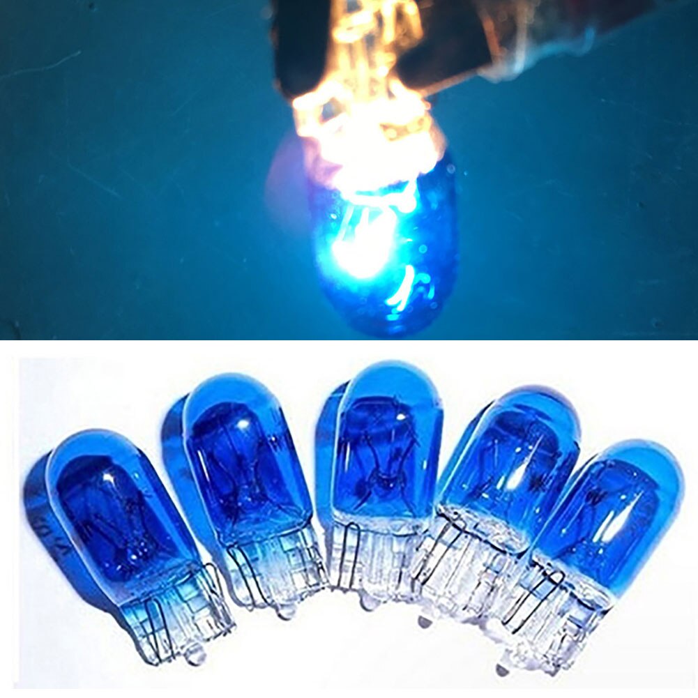 10 st/lot  t10 12v 5w super ljusa vita xenon halogenlampor lampor för bil bil