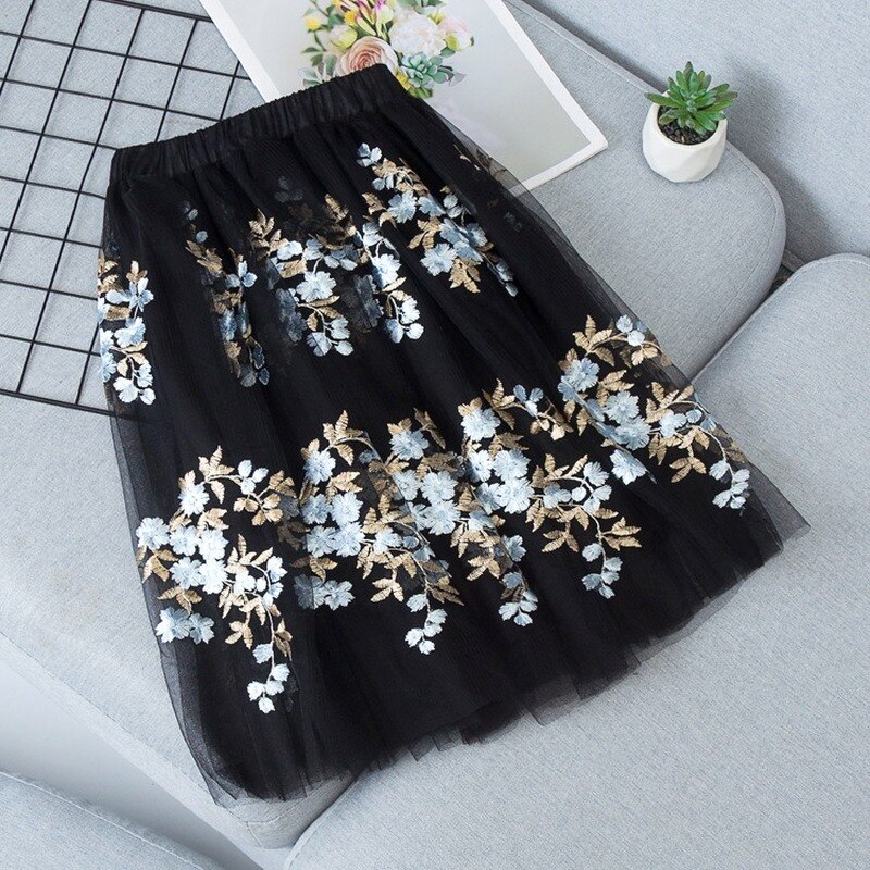Robe de bal plissée en Tulle pour bébé fille, jupe longue en maille à paillettes florales, jupe de princesse féerique, collection printemps été: Black / 11