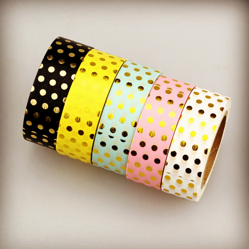 10m Foil Washi Tape Pineapple Stripe Dot Set Japanese Stationery Kawaii Stickers Scrapbooking Tools Masking Tape Diy Photo Album