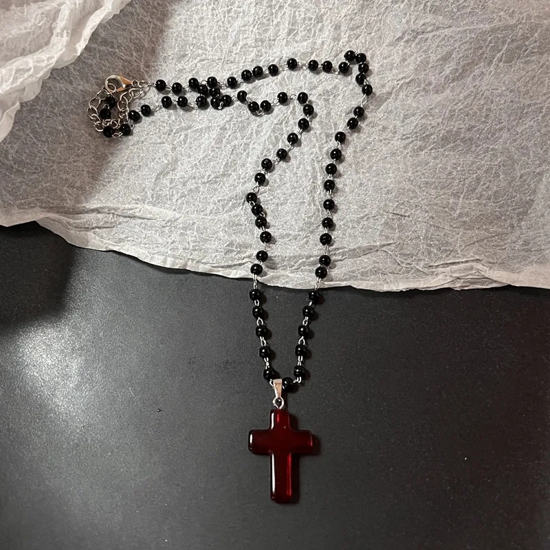 Collar de corazón de amor Y2k para mujer, Hip Hop, corazones rojos, colgantes rosas, collares, cadena de cuerda, Rave para niñas, joyería gótica: Plata antigua plateada
