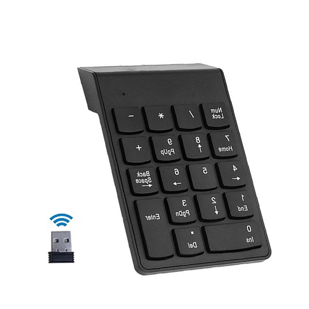 Klein Formaat 2,4 GHz USB Draadloos Numeriek Toetsenbord Numpad 18 Toetsen Digitaal Toetsenbord Voor Bank Accounting Teller Laptop Notebook Tabletten