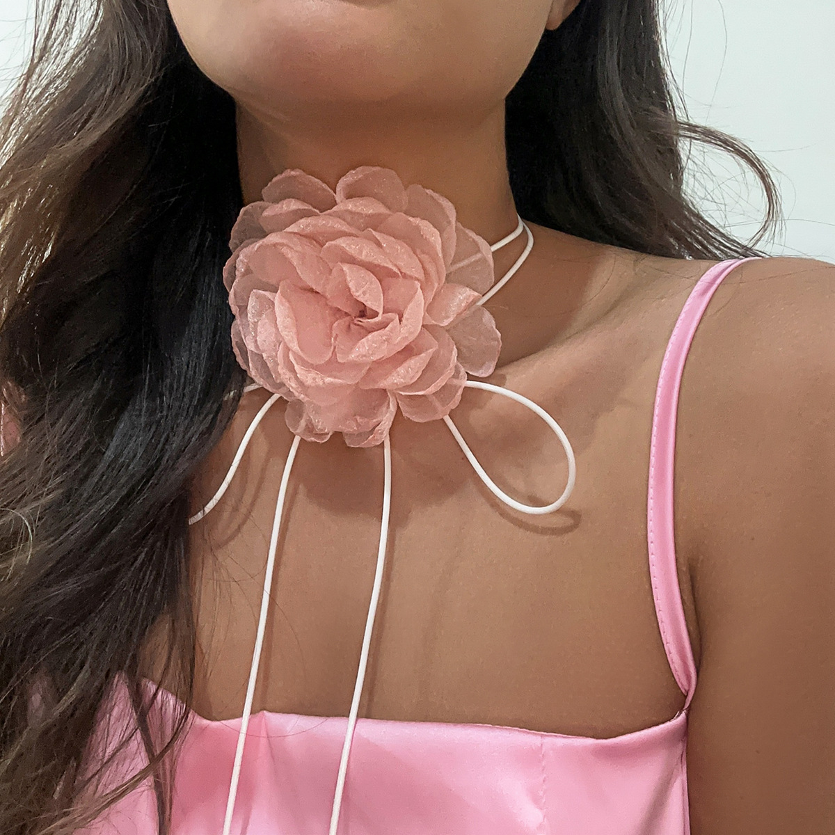 Blondehalskæde choker til kvinder blonde halsbånd krave blomst rose sommer vinter choker klub fest sexet smykker