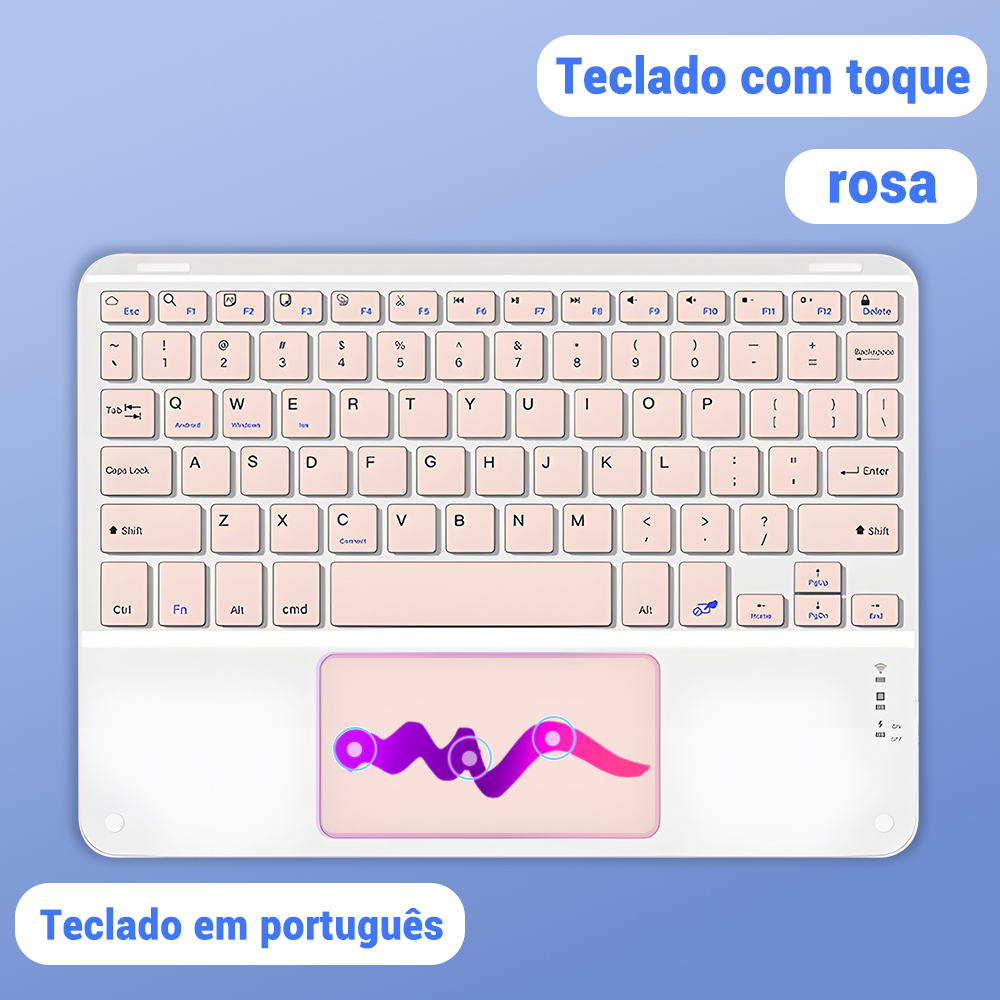 Kawaii Spur Pad drahtlose tastatur für ios Android Fenster Tablette für ipad Luft 4 Mini Profi spanisch arabisch koreanisch russisch tastatur: Lila