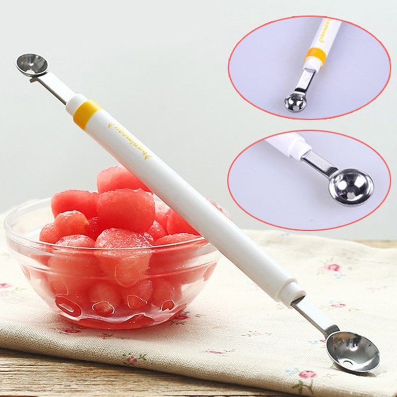 Mini boule à pommes, cuillère à Melon, boule à glace, boule à creuser, cuillère à crème glacée, outil de cuisson à Double extrémité en acier inoxydable, accessoires de cuisine, Gadgets de bricolage