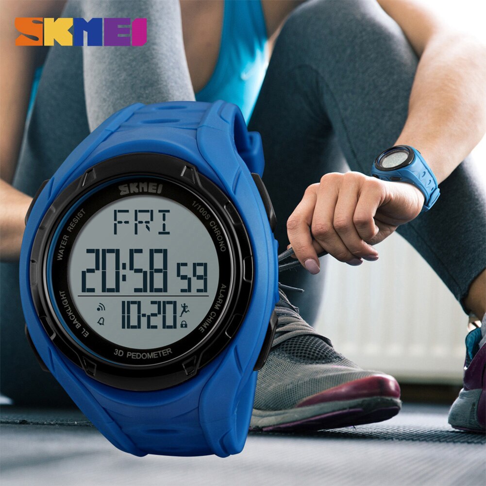 Skmei 1315 heren stappenteller sporthorloge calorieënteller waterdicht digitaal polshorloge el licht