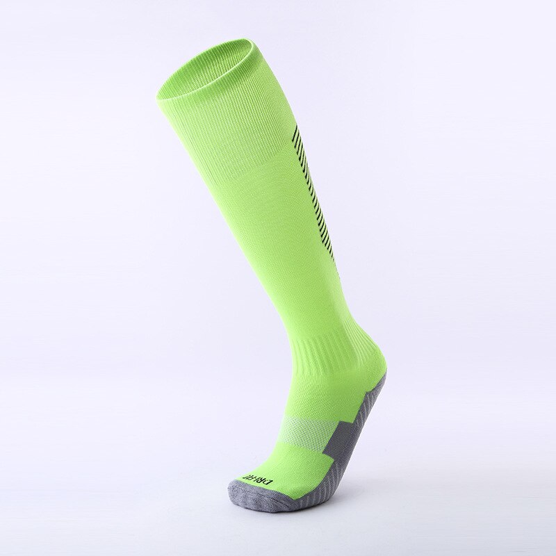 Brothock winter thick adult football socks towel bottom deodorant wear men running football soccer socks factory direct: Fluorescent green