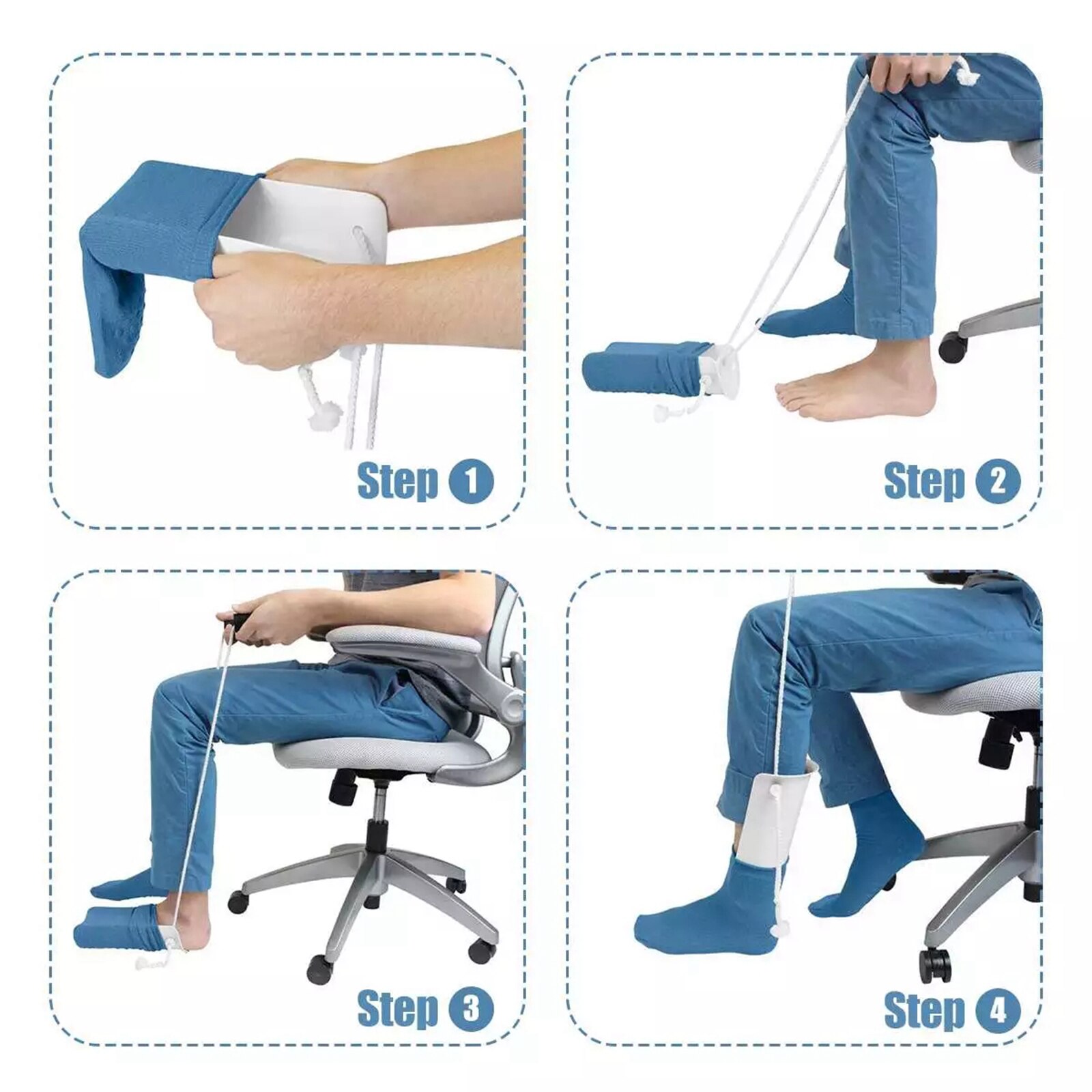 Dispositivo de ayuda deslizante para calcetines, herramienta de ayuda para calcetines, aplicador Flexible, Kit de ayuda para calcetines