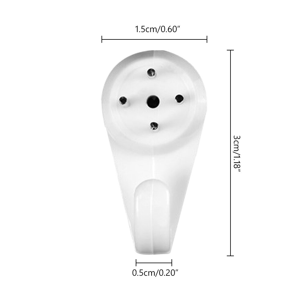 20pcs White Plastic Invisible Wall Mount Photo Picture Frame Nail Hook Hanger Hard Picture Frame Wall Hooks Seamless Nail Hanger: M