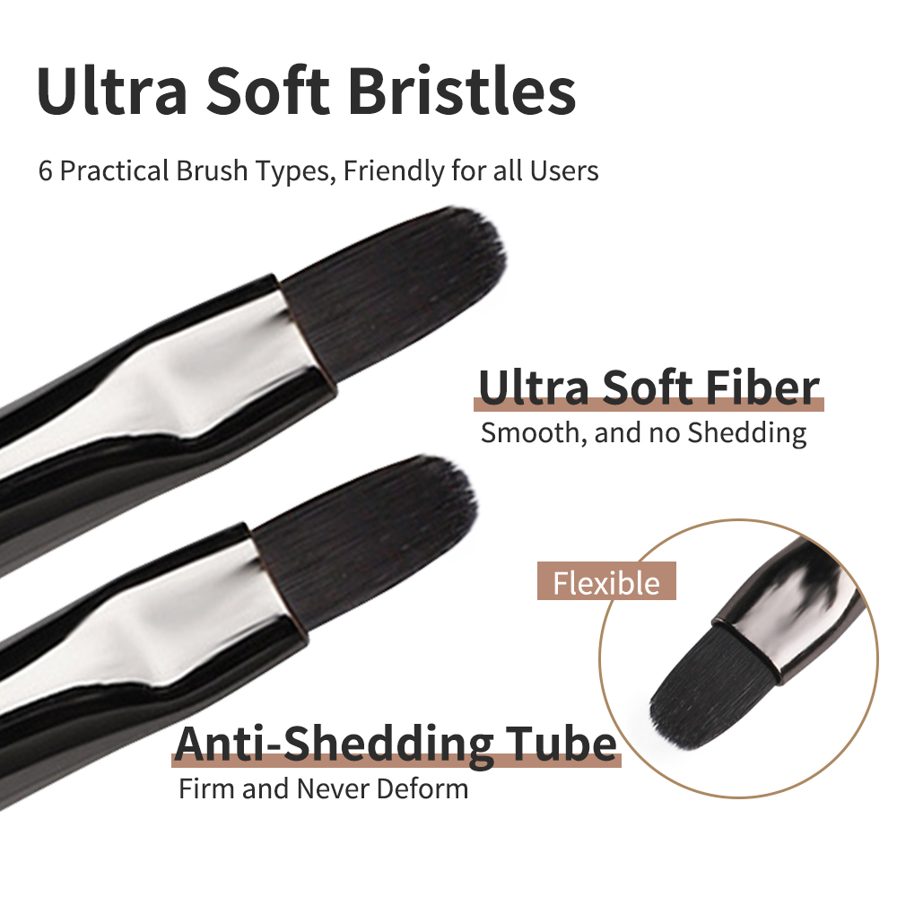 Akrylnagelkonstborste manikyrborstar nageltillbehör tillbehör målningspenna akrylgelnagelkonstverktyg borstar