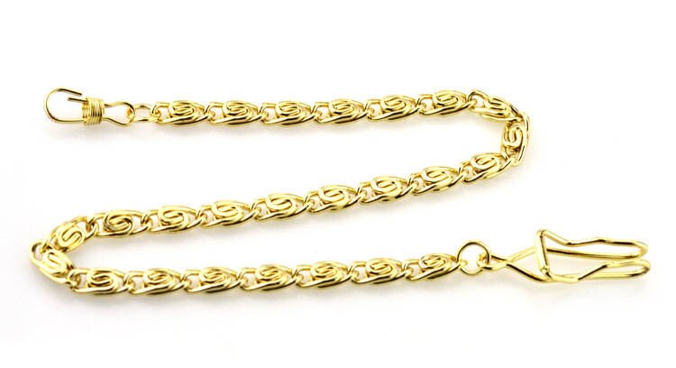 Vintage 37.5cm rustfrit stål kæde halskæde til mænd eller kvinder smykker tilbehør lommeur kæde: Guld