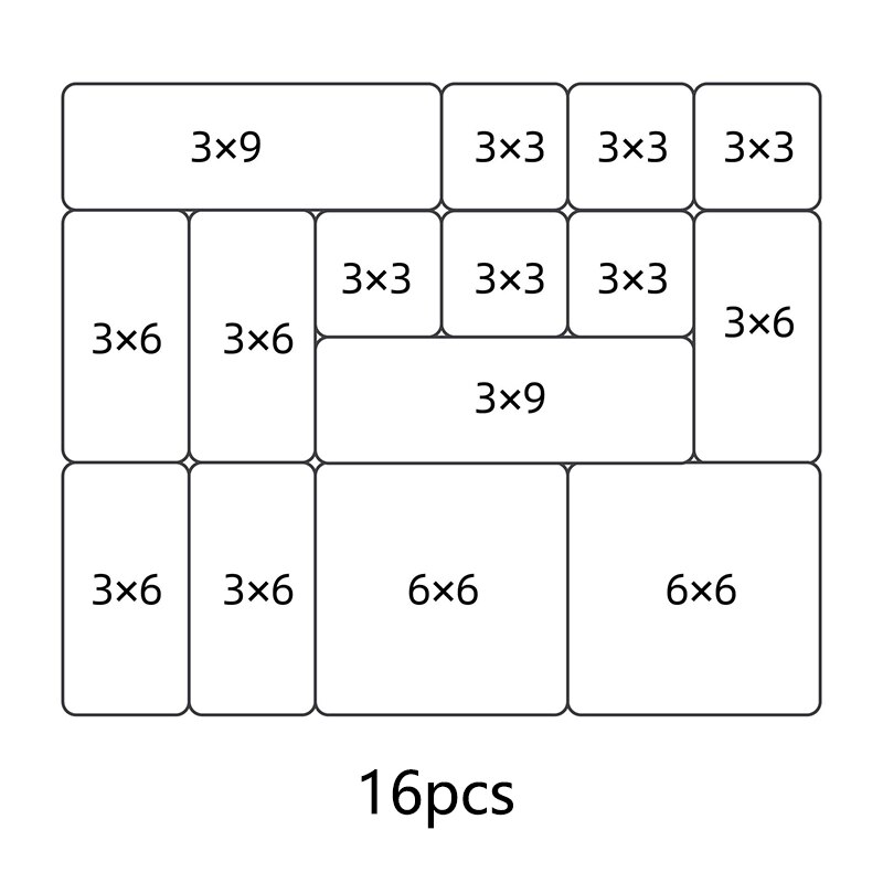 16Pcs 5 Size Plastic Desk Drawer Organizer Set Drawer Tray Dividers Storage Bins Vanity Trays Organizers Container