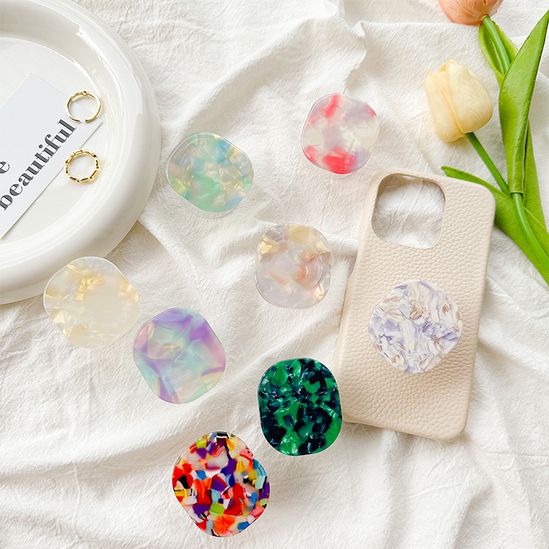 Soporte para enchufes de teléfono 3D, empuñaduras para dedos Tok Pop Grip, pequeño soporte para teléfono móvil ins wind, caja de contraste colorida, nicho