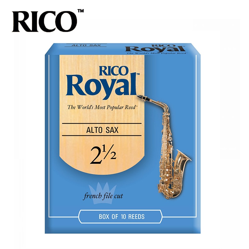 Rico Royal Alto Sax Rieten/Saxofoon Alto Eb Rieten Sterkte 2.5 #, 3 # Blauwe Doos Van 10 Met Mondstuk Kussen