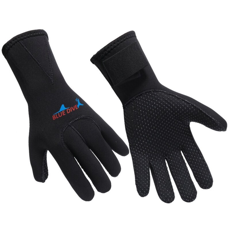 Dames heren zwemhandschoenen duikhandschoenen antislip warme wetsuit handschoenen zwemmen snorkelen surfhandschoenen alle wateractiviteiten: Zwart / S