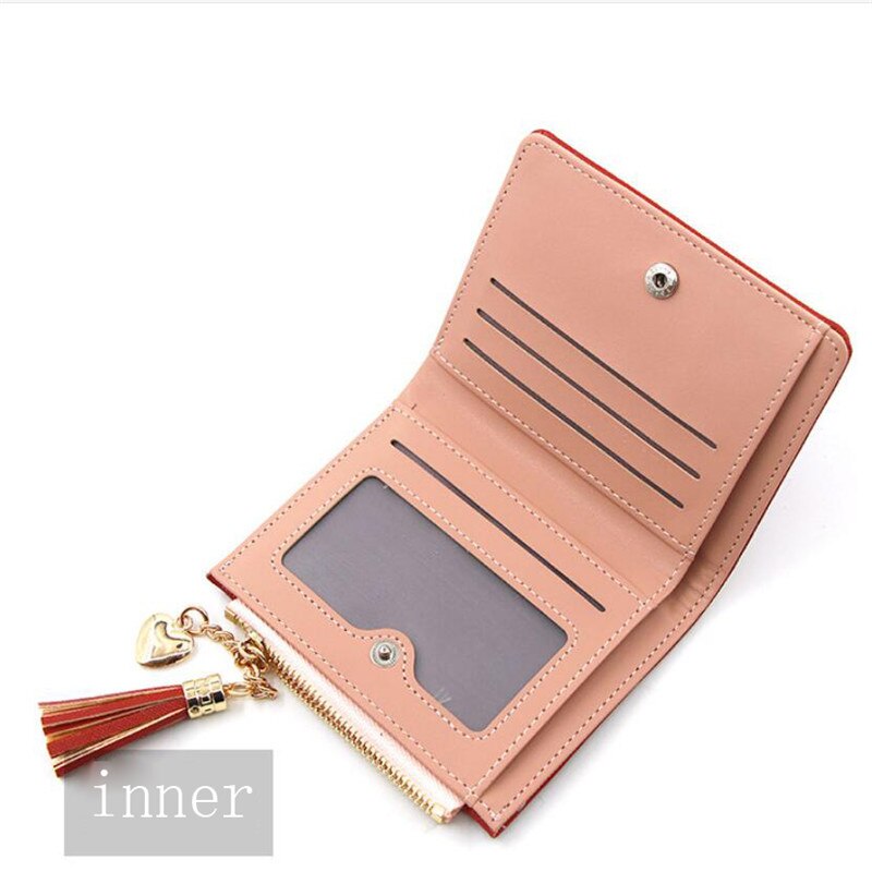 Kwastje Vrouwen Portemonnee Kleine Leuke Portemonnee Vrouwen Korte Lederen Vrouwen Portefeuilles Rits Portemonnees Portefeuillesubsidies Vrouwelijke Portemonnee Clutch