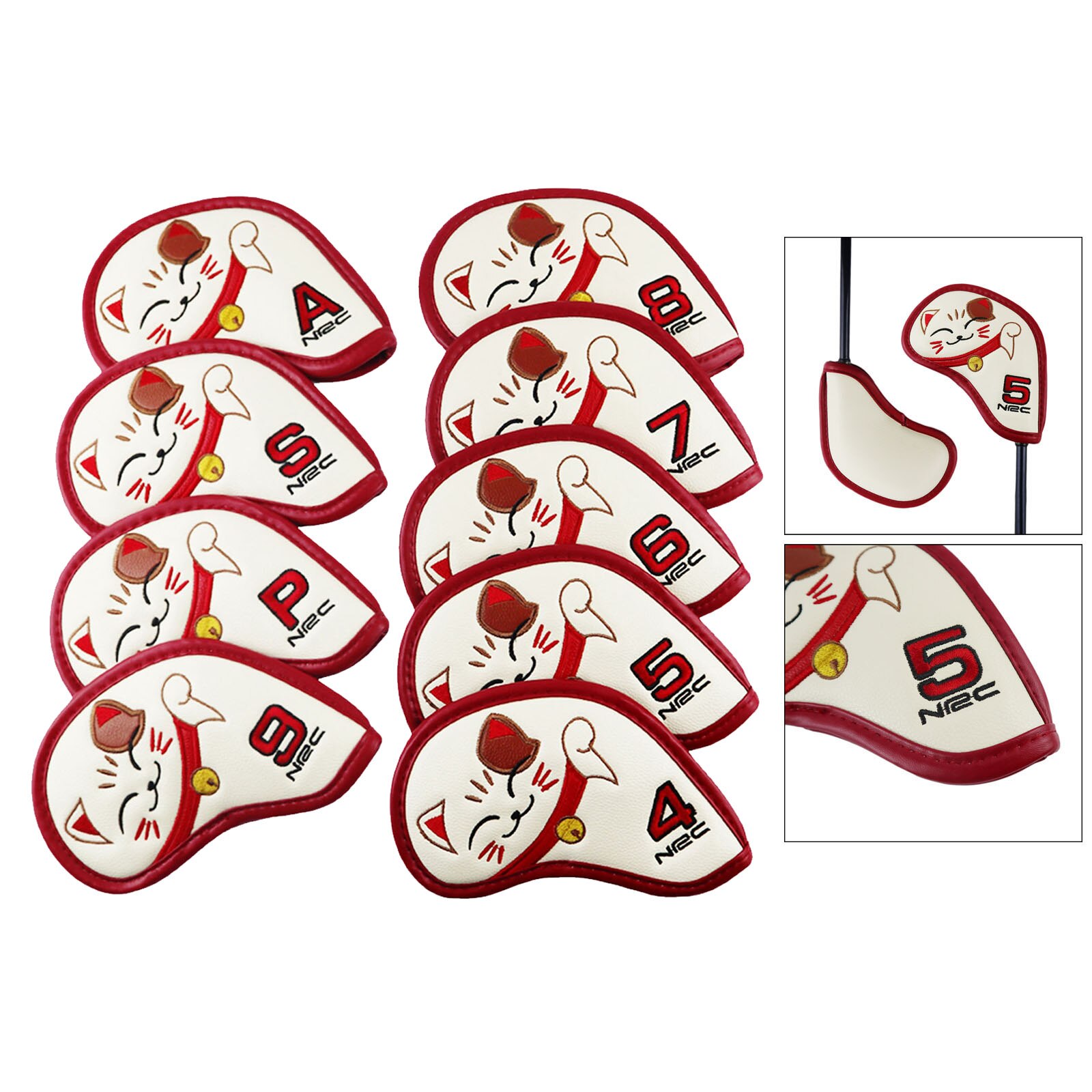 Pack of 9 Irons Head Covers Set Headcovers Set Iron Covers Headcover, Fit Most Irons