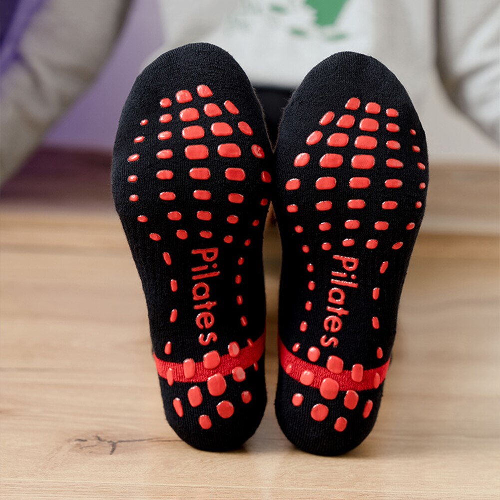 1 paar damen-yogasocken aus baumwolle, rutschfest, mit silikon, für fitnessstudio, pilates, ballett, fitness, sport und tanz, atmungsaktiv und elastisch