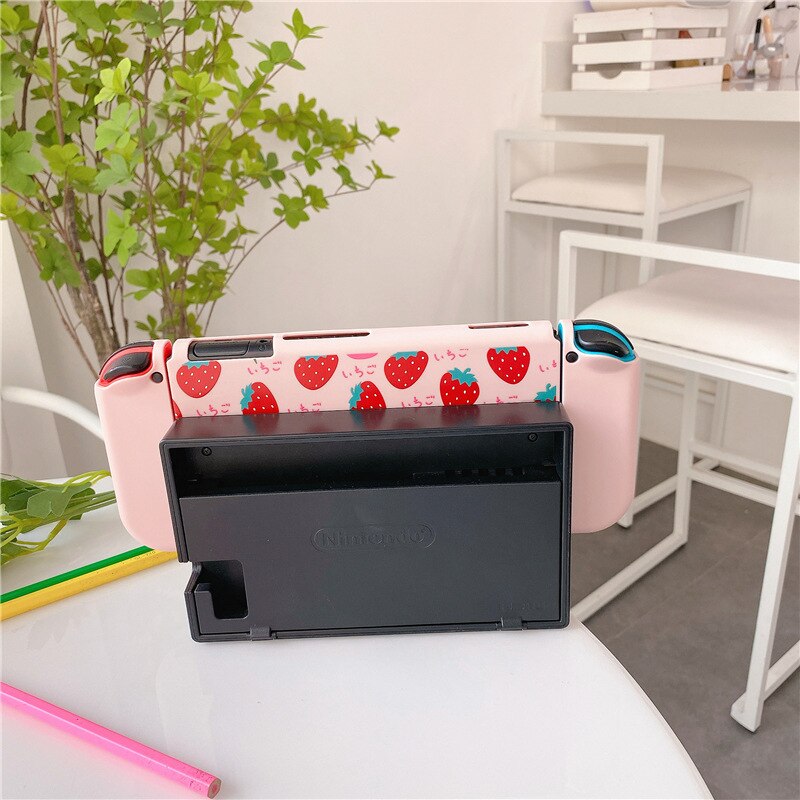 Neue Rosa Nette Erdbeere Protector Cases für Nintendo Schalter Zubehör Weiche TPU Shell Cover für Nintendos Schalter Haut Fall