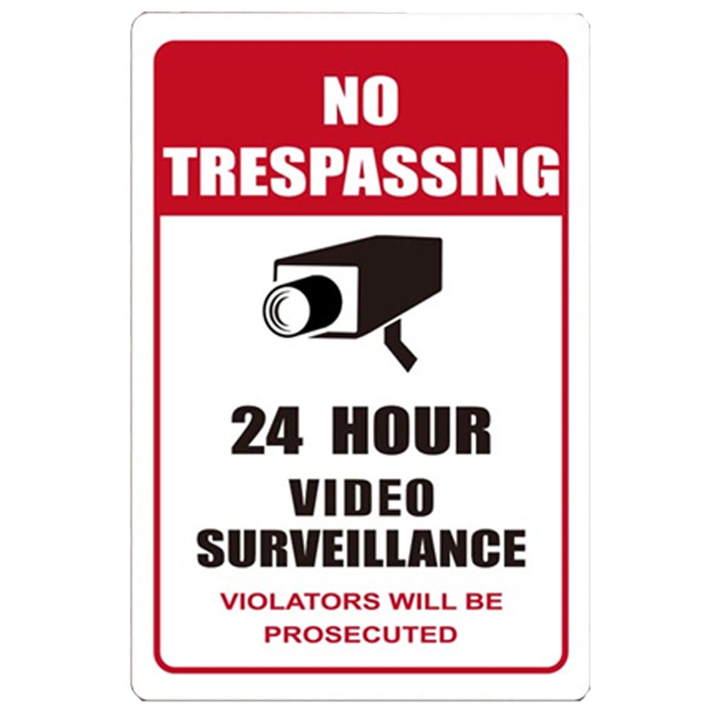 Overvågning advarsel metal plakat overvågning advarsel tin skilte plakat sikkerhed advarselsmærkater videokamera alarm klistermærke: Re1374