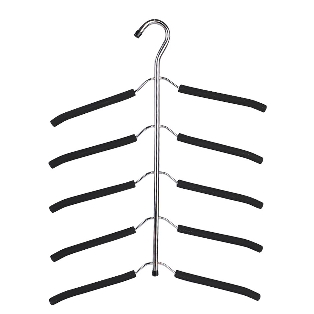 Multilayer Hanger Rvs Kleding Magazijnstellingen Thuis Kleding Opslag Houder Rekken Garderobe Droogrek: Black 5 layers