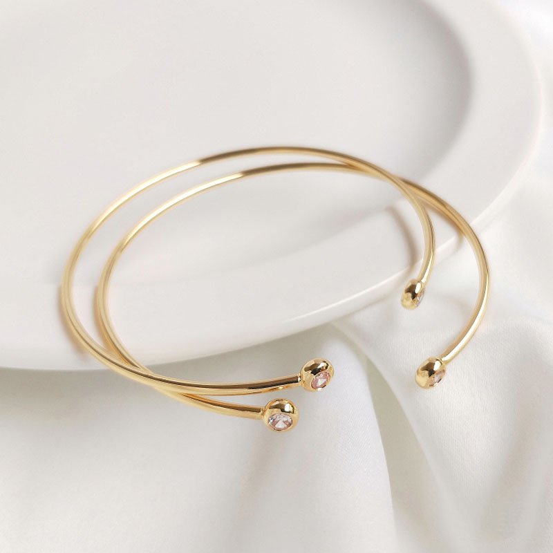 2Stck Koreanische Armbänder für Frauen Valentinstag mit Zirkon 14k Gold Überzogene Charme für Schmuck Machen DIY Durcheinander Zubehör