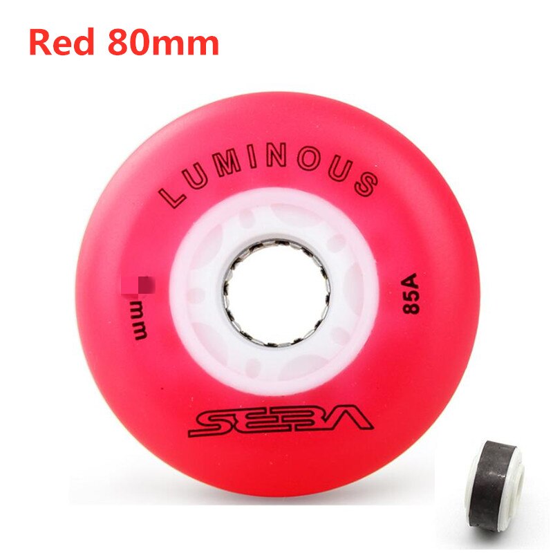 4 stks 85A 62mm 64mm 68mm 70mm 72mm 76mm 80mm Lichtgevende LED Glans Roller Wiel voor Kinderen Volwassenen Schaatsen Patines met Magnetische Kern: Donkergrijs