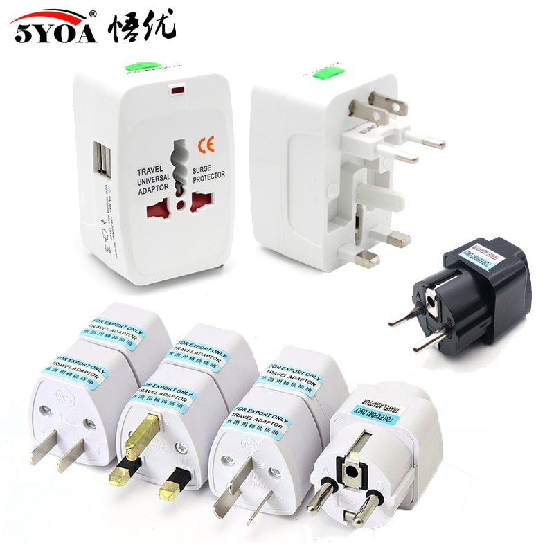 Electric Socket Universal Worldwide Travel Wall Charger AC Power AU UK US EU Plug Adapter Adaptor Option 2 USB Charging Port
