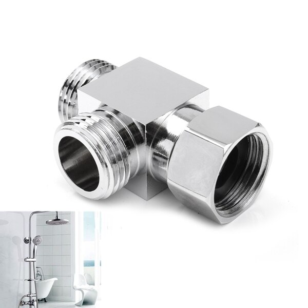 Válvula desviadora de ducha de latón de 1/2 pulgadas de 3 vías, adaptador en T para cartuchos para grifo de baño, piezas de repuesto