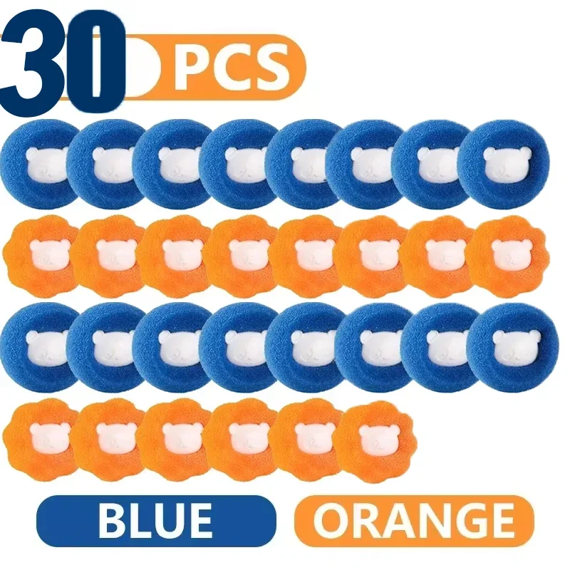 Bolas de lavandería, recolector de pelo de mascotas para lavadora, recogedor de pelusas de lavandería reutilizable, elimina pelusa de ropa, accesorios para Gato: Azul