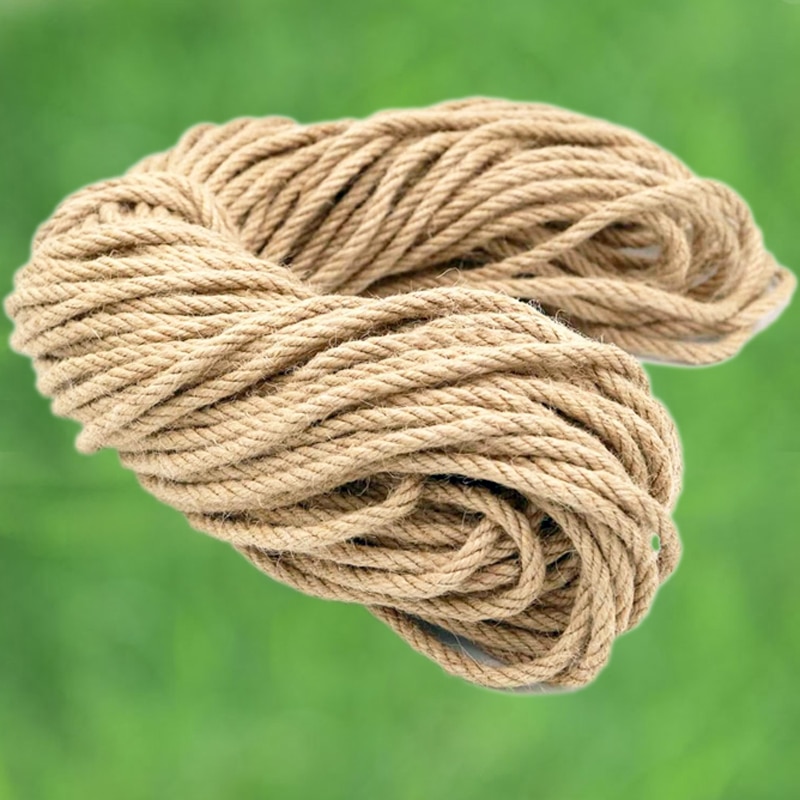 6mm natural jute rope Macrame String Hemp Twisted Cord DIY Handmade Decoration Pet Scratching 10m-100m