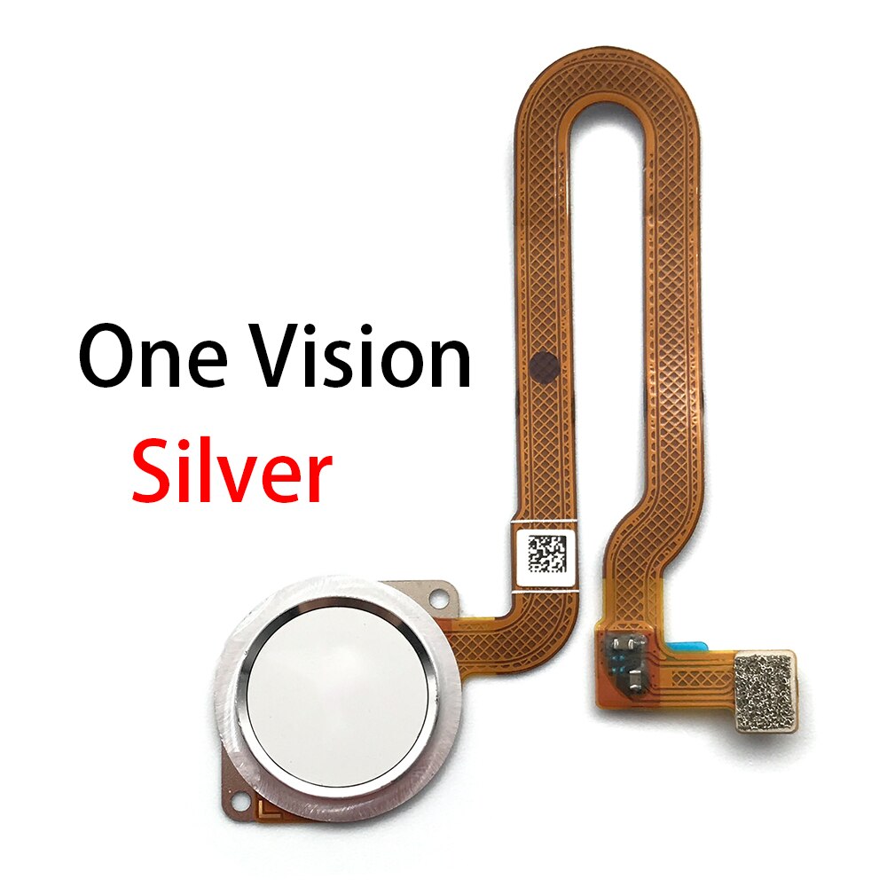 Sensor de huella dactilar Inicio tecla de retorno botón de menú, Cable flexible para Motorola Moto G7 Plus / G7 G8 Power / One Vision Home: One Vision Silver