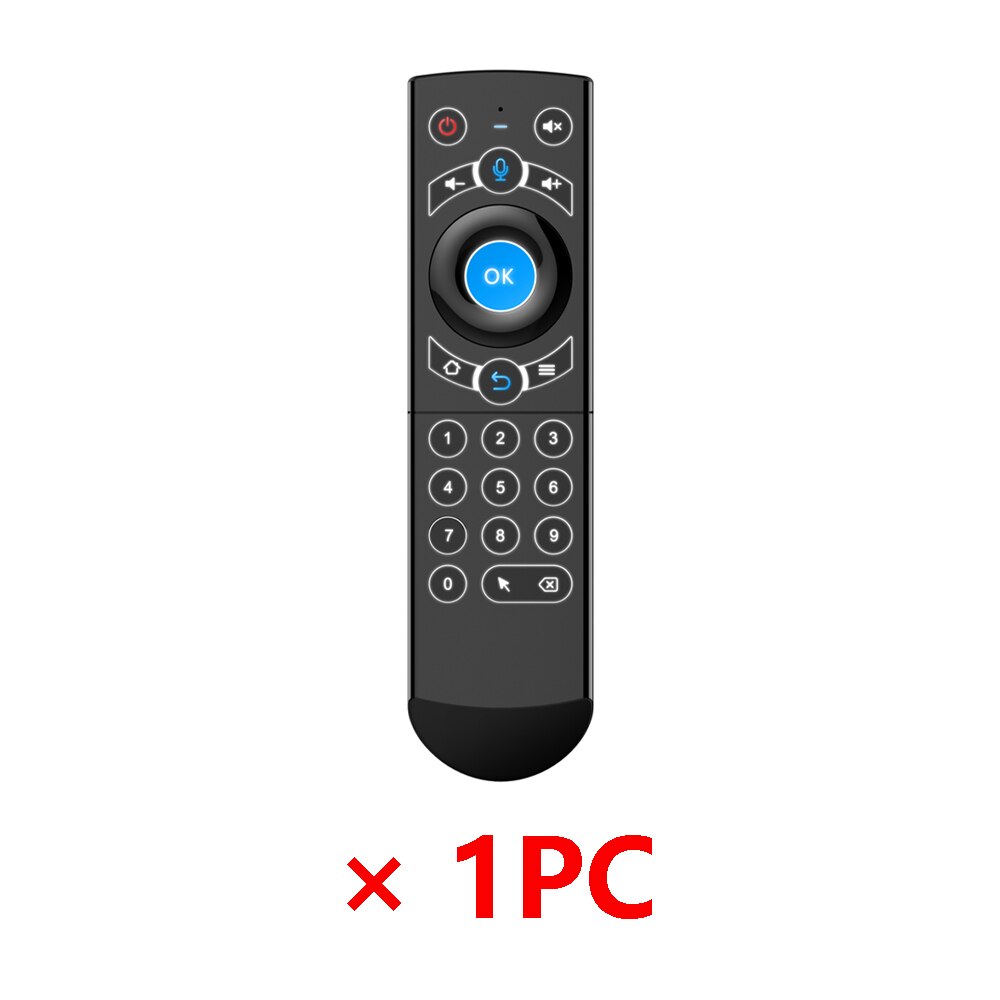 G21 pro 2.4g slimme spraakgestuurde afstandsbediening met achtergrondverlichting, gyro, ir-leerfunctie, draadloze luchtmuis voor  x96 mini  h96 max android tv-box vs  g20: G21 voor 1pc